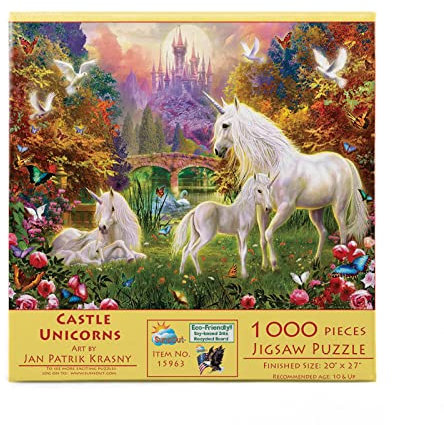 Sunsout Puzzle 1000 Teile - Jan Patrik Krasny - Castle Unicorns