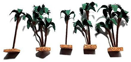 10 Palme su 5 basi, Alberi 12 cm Circa per pastori PRESEPE Arabo San G. ARMENO ricevi Un Portachiavi Omaggio Gia