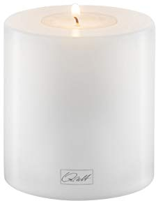 Qult Farluce Trend • Teelichthalter in Kerzenform • Kerze • Kunststoffkerze in Kerzenoptik • Teelichtkerze mit Teelichteinsatz • inkl. Teelicht • weiß (Ø 10 H 8 cm)