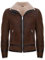 Infinity Leather Herren Braun Bräunen Pilot Echtes Schaffell Lammfell Motorradfahrer Lederjacke L