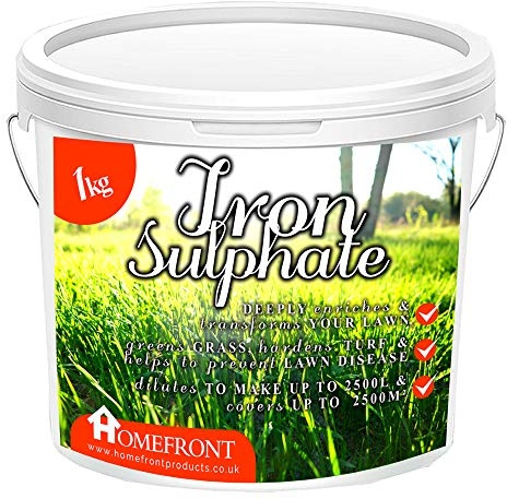 Homefront Iron Sulphate - Makes Grass Greener, Hardens Turf and Prevents Lawn Disease - Makes up to 1000L & Covers up to 1000m2 (1 kg)