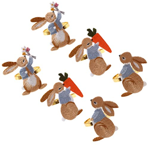 Osterhase Serviette Ringe Set: 6 Stücke Metall Kaninchen Serviettenhalter Tier Serviette Ringe Hase Tischdekor Für Frühling Ostern Party Bankett Abendessen
