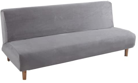 Mingfuxin Armlose Schlafsofabezüge, Stretch-Samt Futon Couchbezug Dicke weiche gemütliche Sofa Schonbezug Möbelschutz für 2-3-Sitzer armloses Klappsofa