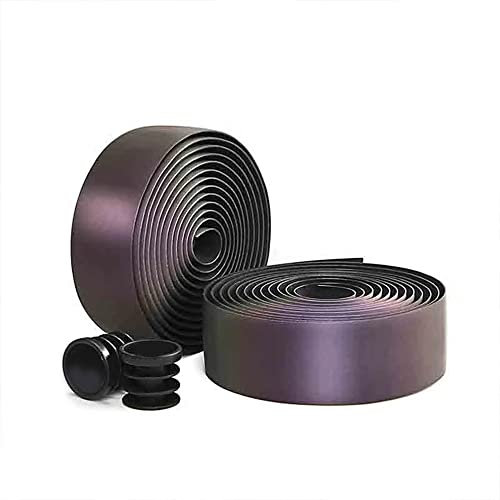 Nastro per manubrio da ciclismo, in pelle sintetica colorata e riflettente, colore viola