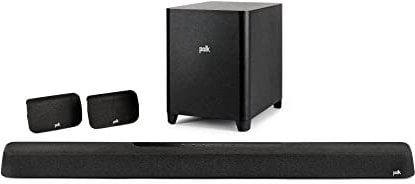 Polk Audio MagniFi Max AX SR Dolby Atmos 7.1.2 Soundbar System, Wireless Subwoofer, DTS:X, Chromecast, Alexa, Spotify Connect, Apple AirPlay 2, Bluetooth - Black