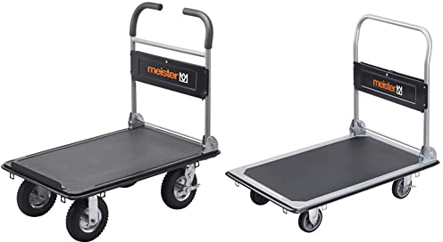 Meister Plattformwagen super Cross-Over - Klappbar - Bis 300 kg Tragkraft - Feststellbremse/Transporthilfe mit Lenkrollen/Paketwagen mit Luftbereifung & Plattformwagen - Bis 300 kg Tragkraft