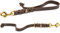 Fettleder Kurzführer, Führleine, Kurzleine (35 cm x 15 mm Messing, Braun)