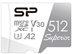 MicroSD 512GB Silikon Power (Nintendo Switch Operation Verified) 4K kompatibel, UHS-I U3 V30 A2 Standard Ultra HD kompatibel, große Kapazität, maximale Geschwindigkeit 100MB/s SP512GBSTXDA2V20SP