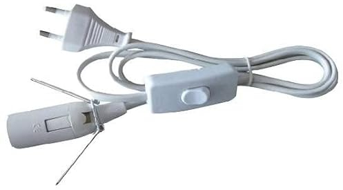 More Than Hip Beleuchtungskabel für Weihnachtsstern - Elektrisches Kabel mit Schalter und Armatur für Dekosterne aus Papier Weihnachtsdeko - 3 Meter mit kleine Fassung (E14) (ohne Lampe)