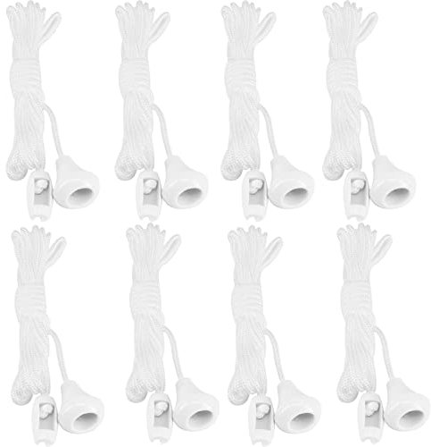 8 Pcs Spare Cord Pull for Ceiling Switch, White Light Pull Cord Replacement Bathroom Rope Light Pull Cord Nylon Pull Cord Light Switch Bath Light Pull Cord and String for Bathroom Bedroom