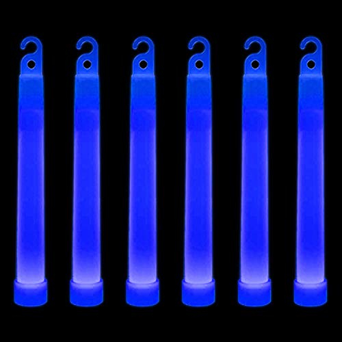 WedDecor Neon Farben Ultra Hell Fluoreszierend Leuchtstab Rohre Tragegurt Premium Fluoreszierend Stangen Licht Stäbe für Abschlussfeier, Camping, Neu Year S Eve, 6 Inches, 25pcs, Blau