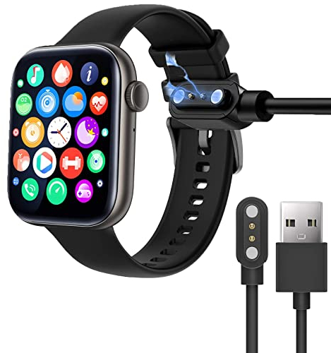 Blueshaweu Ladekabel Kompatibel mit AMZSA P45 Smartwatch 1,8 Zoll, Kabel Ladegerät Ladestaion für KIQULOV/Aooden/AKUMAKA/AMZSA P45 Smartwatch (schwarz)