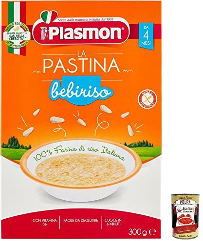 6x Plasmon La Pastina Bebiriso 300g Con Farina di riso 100% Italiano + Italian Gourmet polpa 400g