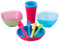 Mypicompany. Vajilla Camping 28 Piezas en Colores Vivos. Vajilla Camping 4 Personas. Platos Plastico Duro, Vasos Plastico Duro Reutilizables. Menaje Camping Apto para Microondas y Lavavajillas.
