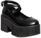 DEMONIA - Agrab Plateau-Ballerina - Schwarze Gothic-Schuhe mit 8cm-Absatz und 5cm-Plateau - Größe 38