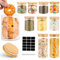 Cinnani Bocaux en Verre Lot de 10,Bocaux Rangement Cuisine,Pot en Verre avec Couvercle,Hermétique Bocal en Verre avec Couvercle en Bois et Rondelle,Pour Céréales,Cornflakes,Sucre,Spaghetti