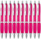 ZENSCRIBE® Ergonomische Kugelschreiber 100 Stück, Premium Kugelschreiber Set Hochwertig, Rutschfester Kulli für einfaches & weiches Schreiben, Blauschreibender Kugelschreiber Pink