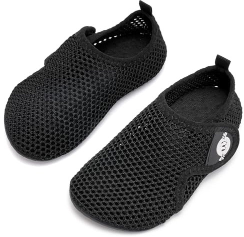 Kinder Badeschuhe Wasserschuhe Strandschuhe Mädchen Junge Schwimmschuhe Barfußschuhe rutschfeste Surfschuhe Sportschuhe Kleinkind Schwimmbad(200.schwarz,28/29 EU)
