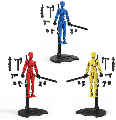 T13 Action Figure, 3 Stück T13 Action Figures 3D-Druck von Beweglichen Figuren mit Mehreren Gelenken, Roboter-Actionfigur, Desktop-Dekorationen (B)