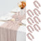 8 Stück Käsetuch Tischläufer Rosa Braun, 90 x 400 cm Seihtuch Tischläufer Waschbares Gaze-Stoff Boho Tischläufer Cheesecloth Tischdekor für Hochzeit Brautparty Empfang Festival im Freien Dekor