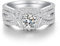 jiamiaoi Ring Silber 925 Größe 52 Damen Ringe Sets 925 Sterlingsilber Ring Damen Ring Silber Ringe Weißgold Ring Sets Hochzeitsring Verlobungsringe Ehering für Damen
