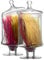 SOLAVIA Clear Glass Jar Cylinder with Pointed Lid Hand Crafted Decorative BonBon Container for Sweets, Candies, Bowl for Kitchen Décor Gift, H34cm, 2 Piece