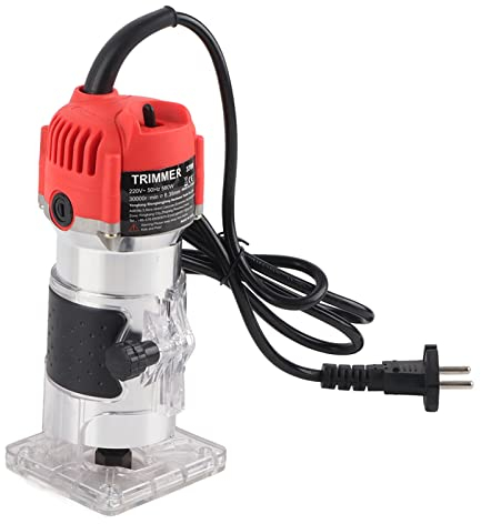 Oberfräse, Einhand Oberfräse, 220 V 30000 U/Min Elektrischer Handschneider Holzlaminator Einhand Oberfräse Fräser Werkzeugset (EU-Stecker)