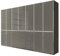 WIEMANN Drehtürenschrank mit 10 Schubkästen hochwertiger Kleiderschrank Schlafzimmerschrank 350cm breit, mit Schubladen, Glas Havanna, Höhe 236cm, Shanghai