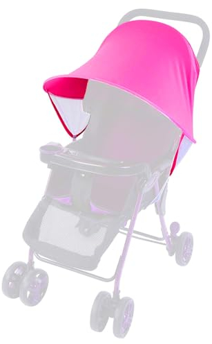 FUIPVGI Parasoles para Silla de Paseo, Parasol para Cochecito, Toldo Cochecito Bebe, Parasol Ajustable con Protección UV, Sombrilla Carro Bebe Universal, Toldo Cochecito Bebe para Capazos (Rosa)