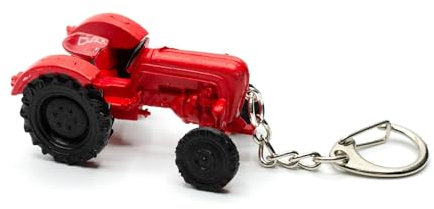 Miniblings Traktor Schlüsselanhänger Farm Trecker Bauernhof Bauer Bäuerin rot - Handmade Modeschmuck I Anhänger Schlüsselring Schlüsselband Keyring