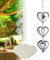Stainless Steel Wind Spinner,3D Silver Indoor Outdoor Garden Decoration Crafts Ornaments,Metal Wind Chimes for Outside Decor,Decorations to scare away yard birds (3 hearts)