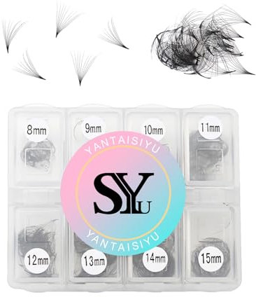 600 Fans 10D Premade Volume Eyelash Extensions 8-15mm Mixed Length Pre-made Fans Thin Volume Lash Extensions D Curl Handmade Loose Volume Lashes (10D-0.07-D-8-15mm）