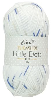 Emu Treasure Little Dots DK Super Soft Baby Yarn 50g Ball 165m, Twinkle Twinkle - 002