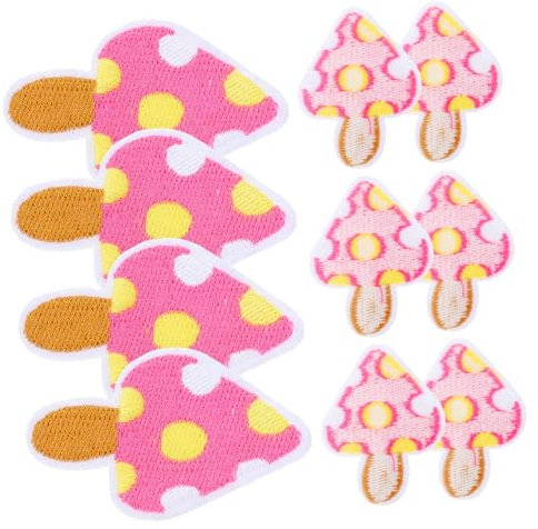 OATIPHO 10stücke Pilz Patches Zum Aufbügeln Stickerei Applikationen Für Kleidung Taschen Hüte Und -projekte Bunte Dekorative Stoffaufnäher Pilzform