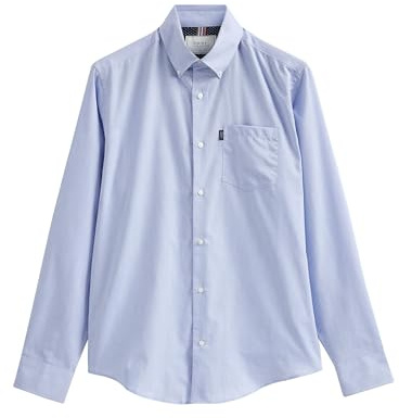 NEXT Herren Schmale Passform Pflegeleichtes Button-Down-Oxford-Hemd Blau XXL