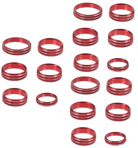 PartyKindom 3sets Air Conditioner Knob Ring Control Panel Cover Volume Cover Interior Accessories Easy Fit 6pcs*3