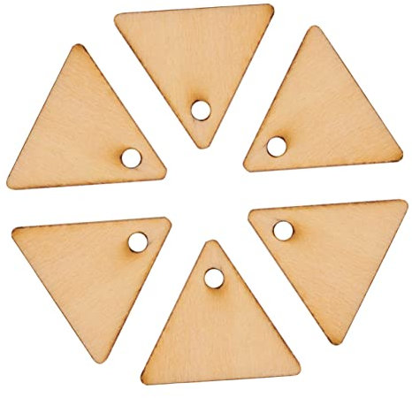 Angoily 200 Stück Dreieckholz -Chip -Anhänger dekoration weihnachten weinachtsdeko Holzanhänger für Kommunionen Sonnenfänger für Fenster Stangen Dekorationen aus Holz Holzscheiben Khaki