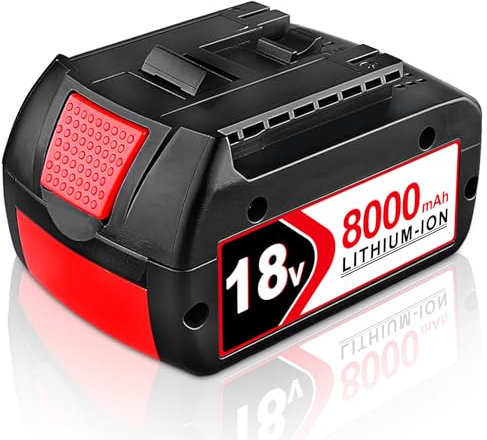1 Stück BAT609 li-ion Ersatzakku für Bosch Akku 18V Werkzeuge, 8.0Ah/8000mAh für Bosch 18V Akku Kompatibel mit BAT609G BAT618 BAT618 SKC181-202L (1PC*8.0Ah)