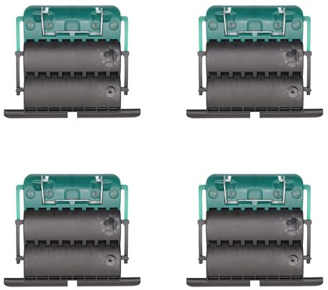 ZURFLUH FELLER - Attache tablier rigide Clicksur H875E pour lames de 8 mm pour volet roulant - Verrou anti-soulèvement robuste avec 2 maillons + 1 Porte-clés DOMOBIP (Noir et Vert - Lot de 4)