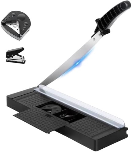 Papierschneider A4,SOARFLY Schneidemaschine Papier Mit Eckenabrunder,Papierschneidemaschine A4/B5/A5/B6/B7 Geeignet Für Haus,Schule,Büro,Handwerk(Schneidet 8 Blatt A4-Papier Gleichzeitig)