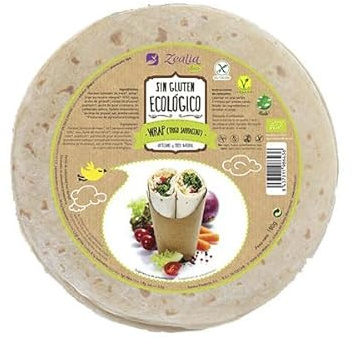 Wrap de Trigo Sarraceno Sin Gluten Bio 120g | Tortillas Ecológicas Sin Lactosa | Apto para Veganos y Celiacos
