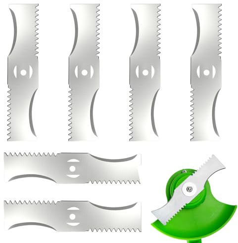 Minxulan 6 Pièces Lame Coupe Bordure Métal, 150 mm Lame Debrouissalleuses Ronces épaisseur Renforcée Diamètre 5 mm Remplacement Lames de Strimmer pour Travaux de Jardinage et Coupe-Bordures