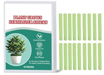 18Pcs Plant Food Sticks,Fertilizer Spikes for Indoor & Outdoor Plants,Growth Plant Food Spikes & Rooting Powder for Cuttings,Plant Fertilizer Sticks for Root Grow & Pla-nt Care,Nutrition Stick