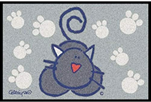 Waschbare Fußmatte - Katze - Cat ©Fulanitos 50x75 cm Wash+Dry - grauer Fußabstreifer für Katzenfreunde
