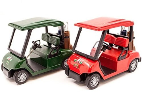 Kinsmart - Carrello da golf (4,5 pollici, Asstd) 2 colori assortiti verde scuro e rosso