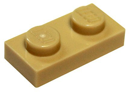LEGO Parts and Pieces: Tan (Brick Yellow) 1x2 Plate x100