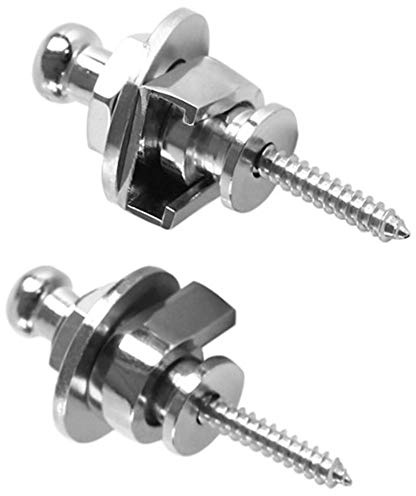 C CLTEIN Gitarrengurt-Schloss-Set, robuster Metall-Gitarrengurt, Knopfverschluss, hält fest mit leicht zu entfernender Schraube, 2 Stück