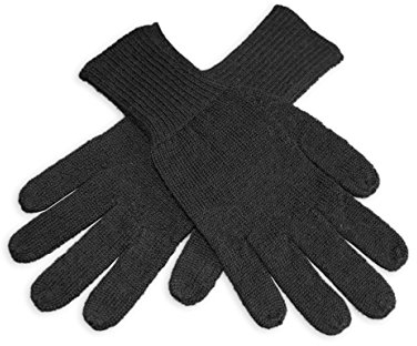 Posh Gear Alpaka Handschuhe Guantino Fingerhandschuhe Damen Herren aus 100% Alpakawolle, schwarz, Größe L