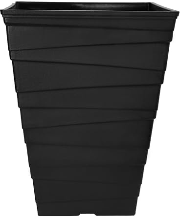 Muddy Hands 30 Litre Large Plastic Plant Pot Outdoor Garden Tall Square Flower Tree Planter