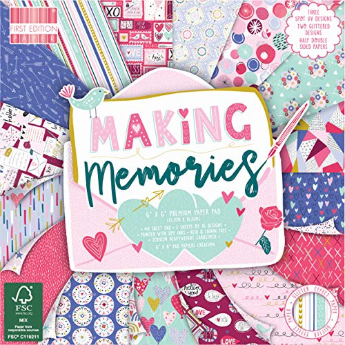 FEPAD211 | Making Memories Premium Paper Pad 6 x 6 | 64 Sheet Pad | 200gsm Heavyweight Cardstock | Acid & Lignin Free, Soy Inks | FSC | For Card Making, Scrapbooking, Home Décor & Papercraft
